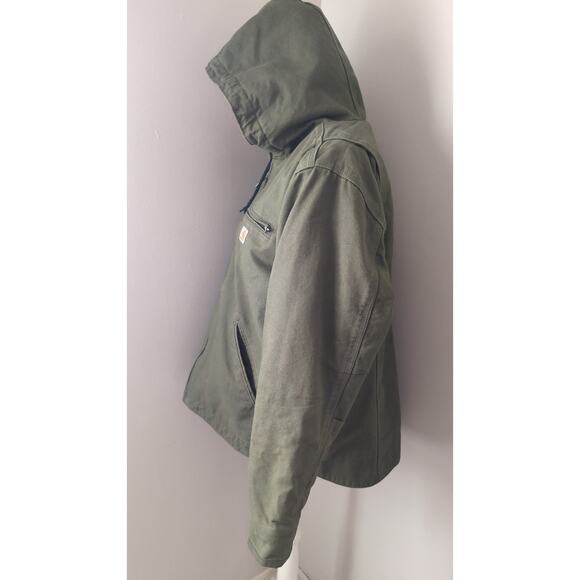 Carhartt women's outdoor sherpa lined XL green jacket work coat - Picture 6 of 13